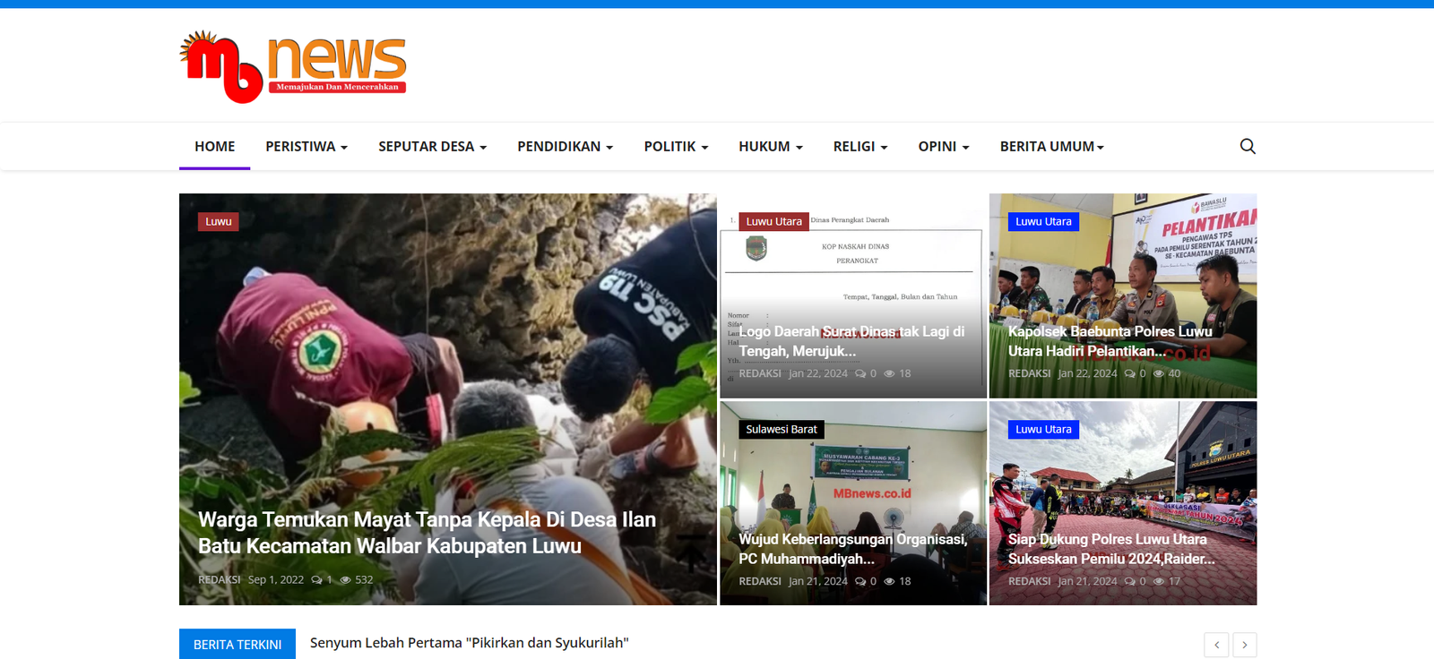 www.mbnews.co.id Merupakan sebuah kreasi yang lahir dari semangat kemandirian dan dikelola oleh jurnalis dan tenaga IT yang berpengalaman